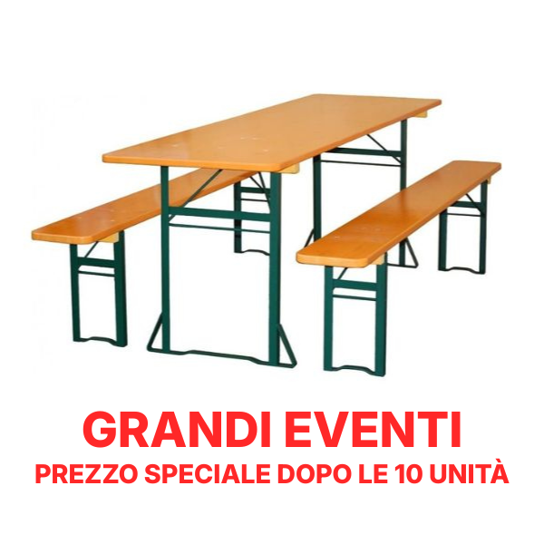 N 1 SET 1 TAVOLO + 2 PANCHE (8 PERSONE) da 10 PEZZI IN SU